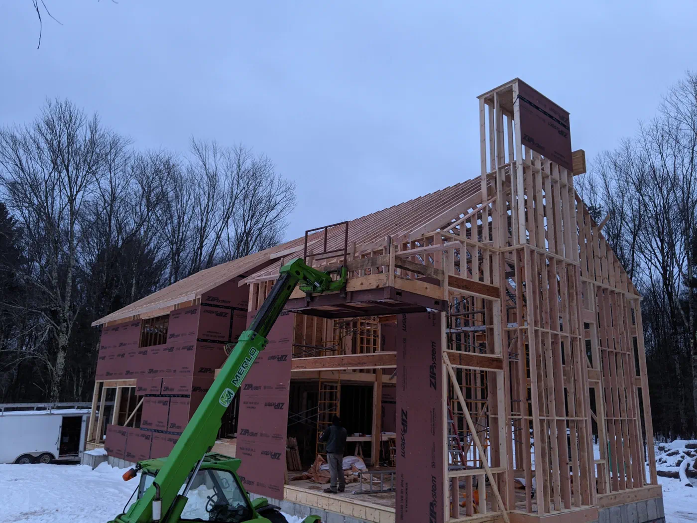 Chimney chase and gable wall going up