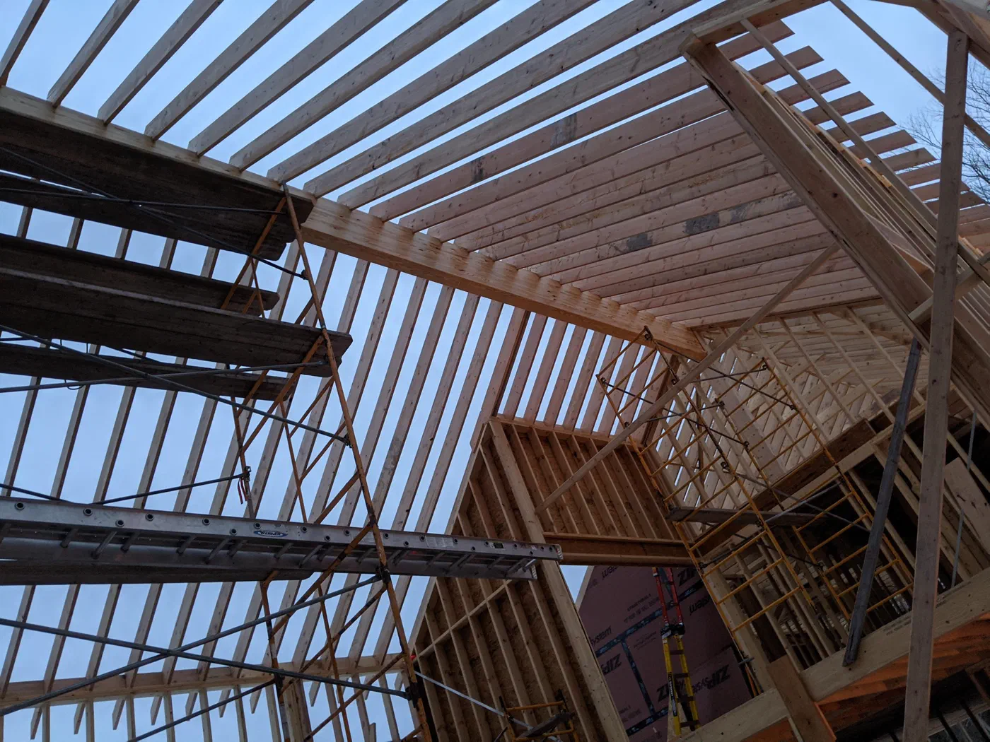 Looking up through the rafters