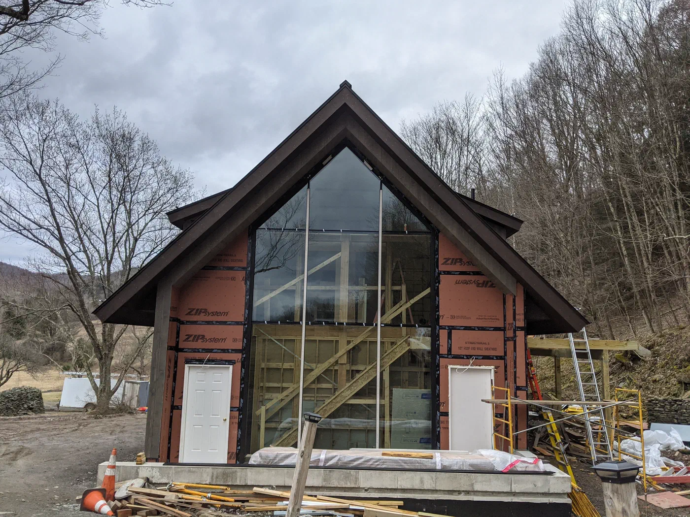 The window wall going in