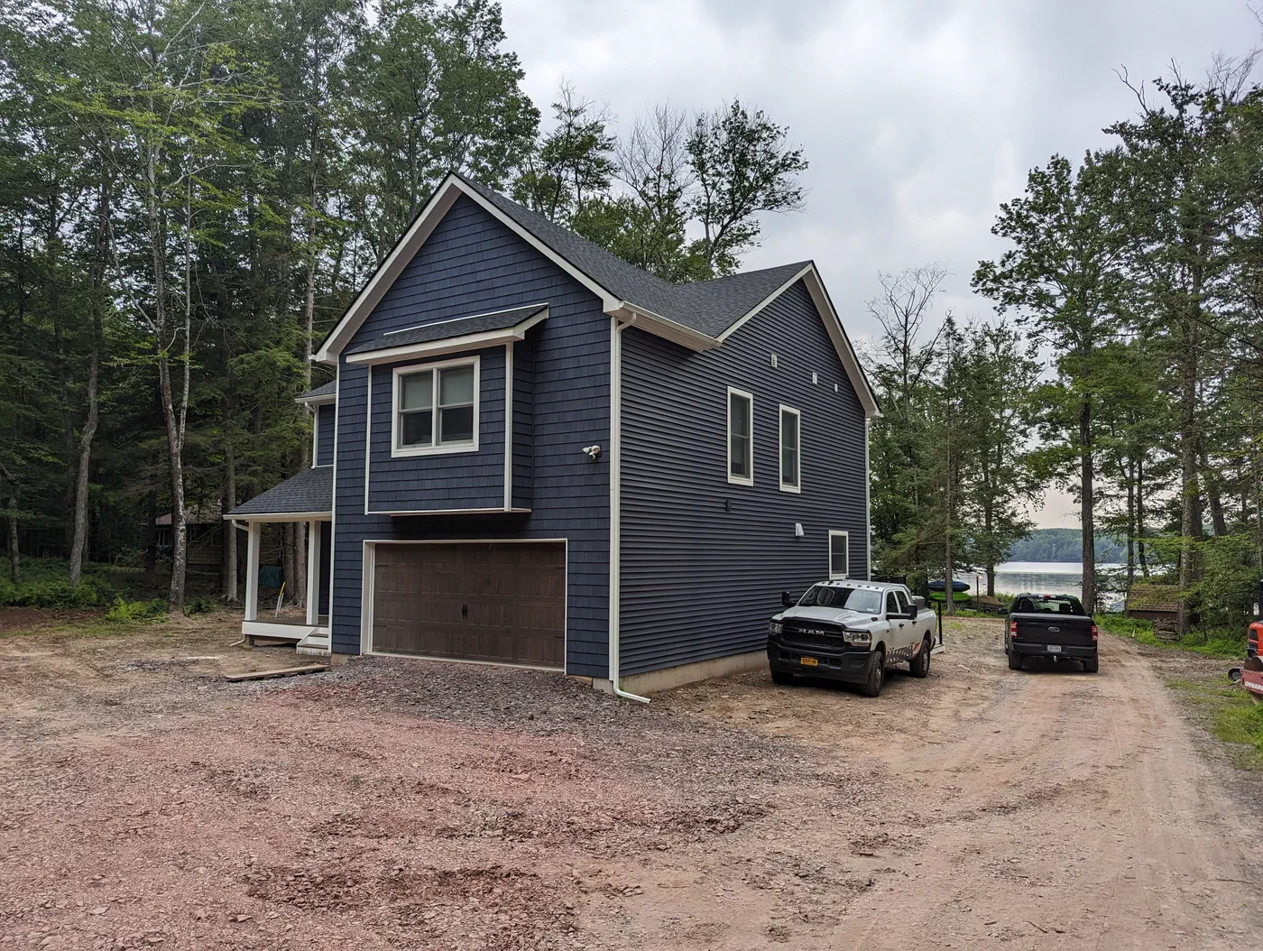 Two-story home with an attached garage
